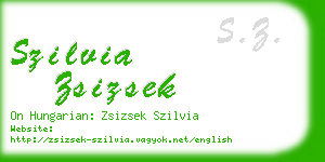 szilvia zsizsek business card